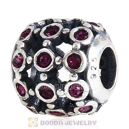 Antique Sterling Silver In the Spotlight Bead with Amethyst Austrian Crystal