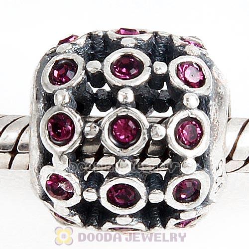Antique Sterling Silver In the Spotlight Bead with Amethyst Austrian Crystal