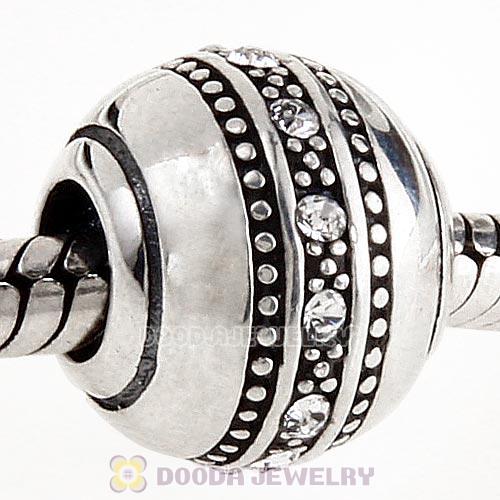 Sterling Silver Fast Lane Bead with Clear Austrian Crystal