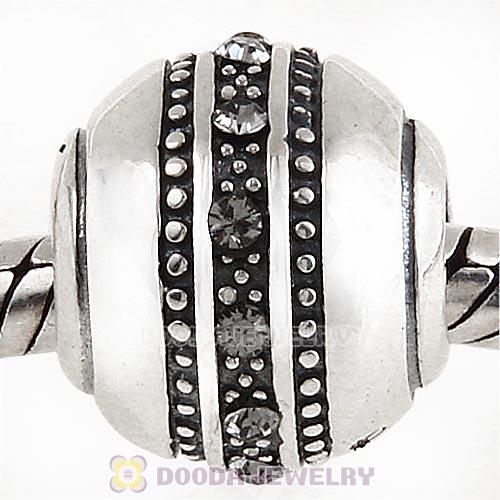 Sterling Silver Fast Lane Bead with Black Diamond Austrian Crystal