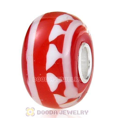 Handmade Christmas Glass Beads in 925 Silver Core