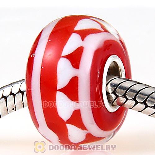 Handmade Christmas Glass Beads in 925 Silver Core