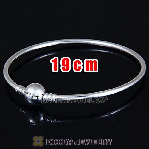 19cm 925 Sterling Silver European Style Bangle with Clip