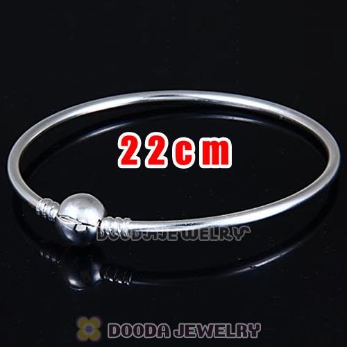 22cm 925 Sterling Silver European Style Bangle with Clip