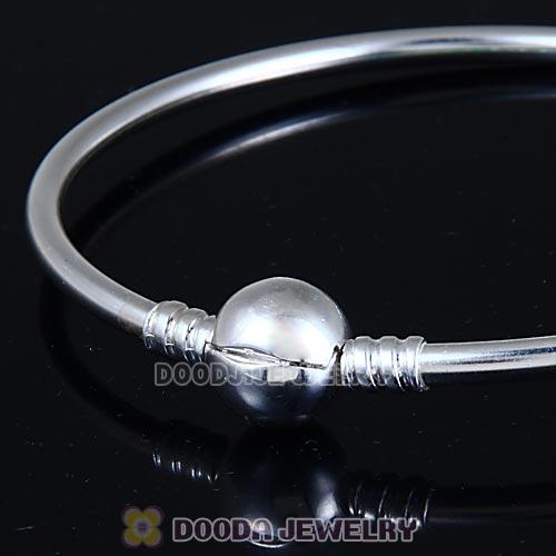 22cm 925 Sterling Silver European Style Bangle with Clip