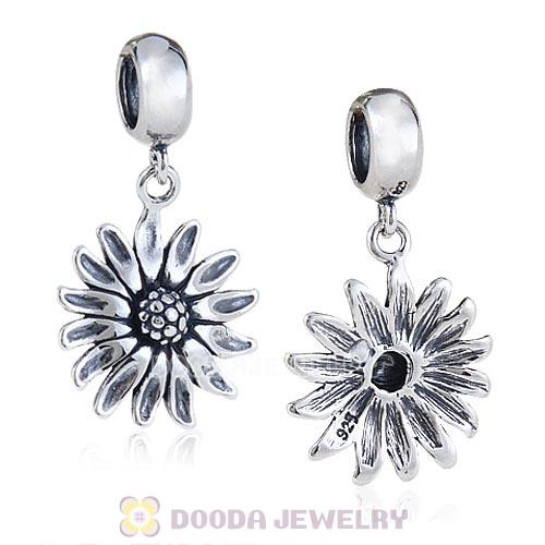 European Style Sterling Silver Dangle Sunflower Charm Beads