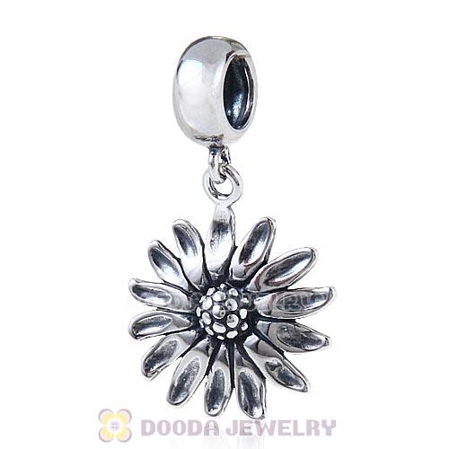 European Style Sterling Silver Dangle Sunflower Charm Beads