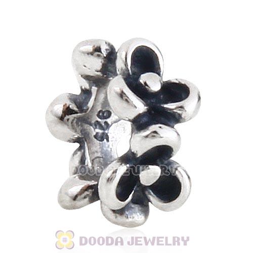 Antique Sterling Silver Flower Spacer Beads European Style