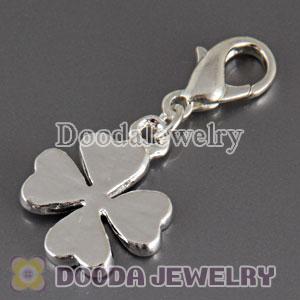Wholesale Silver Plated Alloy four-leaf clover Charms