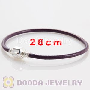 26cm Single Slippy Purple Leather Charm Jewelry Bracelet