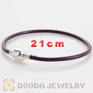 21cm Single Slippy Purple Leather Charm Jewelry Bracelet