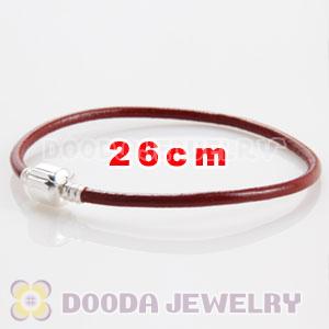 26cm Single Slippy Red Leather Charm Jewelry Bracelet
