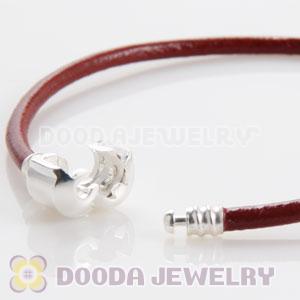 21cm Single Slippy Red Leather European Style Bracelet