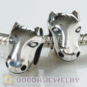 S925 Sterling Silver Horse Head Beads Fit European Largehole Jewelry