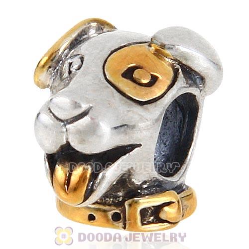 Gold Plated Sterling Silver Lucky Dog Charm Beads