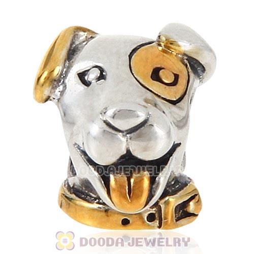 Gold Plated Sterling Silver Lucky Dog Charm Beads