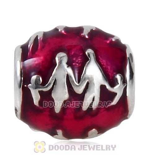 Sterling Silver Family Bonds with Violet Enamel Charm Beads