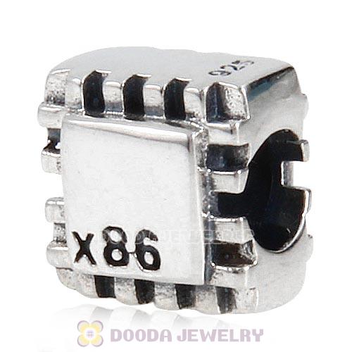 European Style Antique Sterling Silver Intel x86 Processor CPU Charm Beads