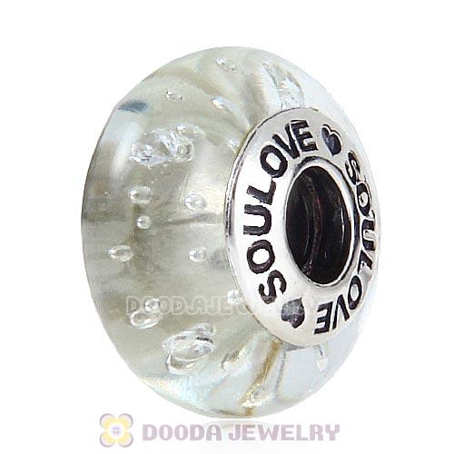 High Grade SOULOVE Glass Beads with CZ Stone in 925 Silver Core with Screw Thread