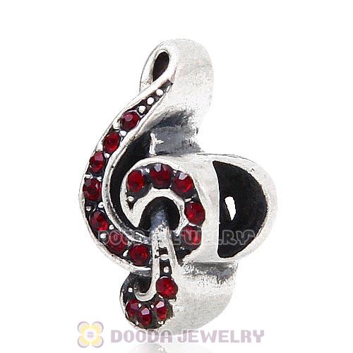 Sterling Silver Sweet Music Beads with Siam Austrian Crystal