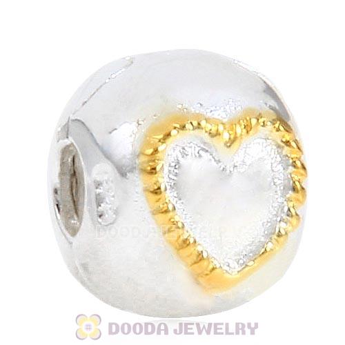 Sterling Silver Gold Plated Braided Heart Clip Beads Wholesale