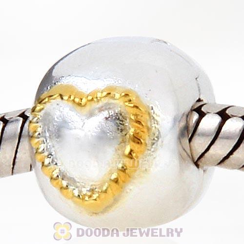 Sterling Silver Gold Plated Braided Heart Clip Beads Wholesale