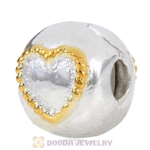 Sterling Silver Gold Plated Braided Heart Clip Beads Wholesale
