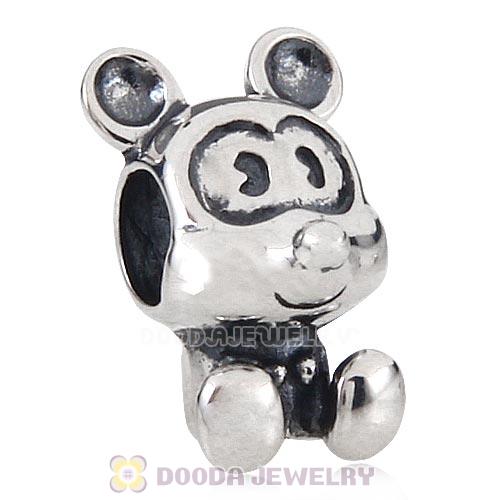 Sterling Silver Mickey Mouse Charm Beads for European Charm Bracelets