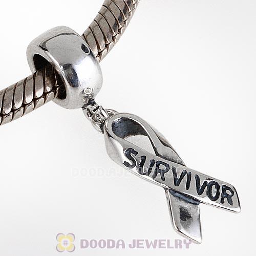 Antique Sterling Silver Dangle SURVIVOR Ribbon Beads European Style