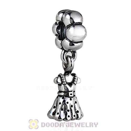 Party Girl Dress Dangle Charms 925 Sterling Silver