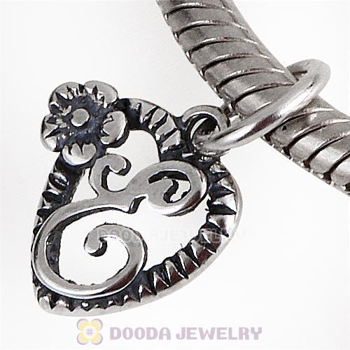 New Style Authentic Sterling Silver Heart Dangle Letter F Beads