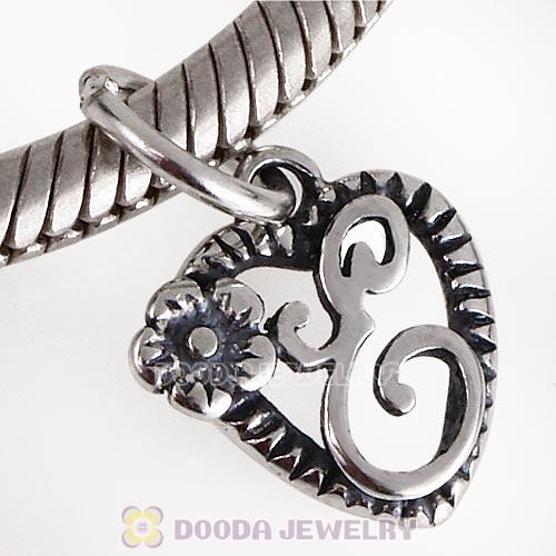 New Style Authentic Sterling Silver Heart Dangle Letter F Beads