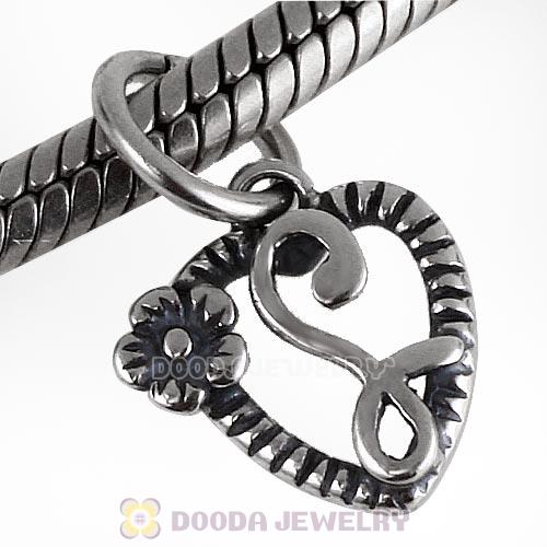 New Style Authentic Sterling Silver Heart Dangle Letter L Beads