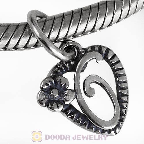 New Style Authentic Sterling Silver Heart Dangle Letter O Beads