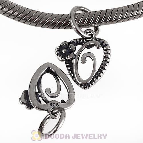 New Style Authentic Sterling Silver Heart Dangle Letter O Beads