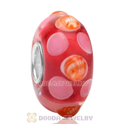New European Style High Class Dots Glass Beads for Jewelry with 925 Silver Core 