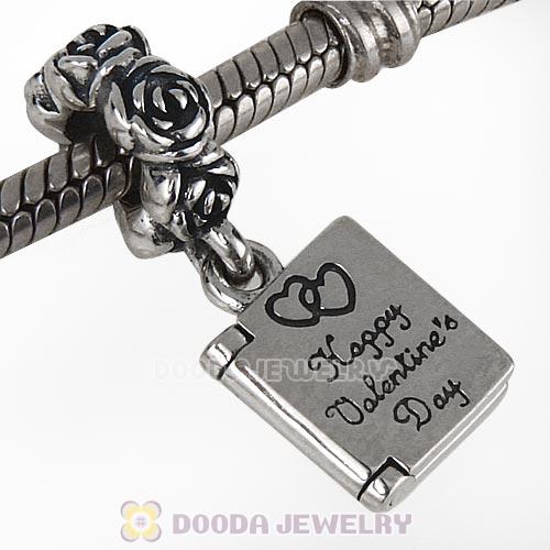 Authentic Sterling Silver Love Notebook Dangle Charm for Valentine's Day