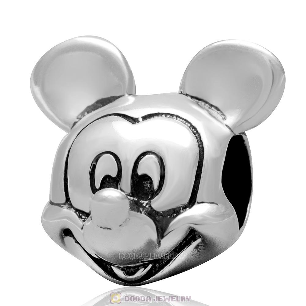 925 Sterling Silver Mickey Portrait Charm Bead 