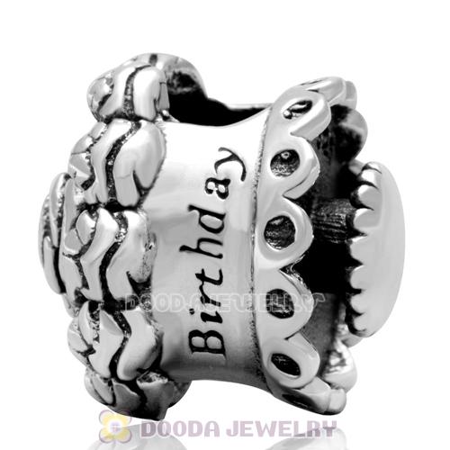 925 Sterling Silver New Style Happy Birthday Cake Charm Bead