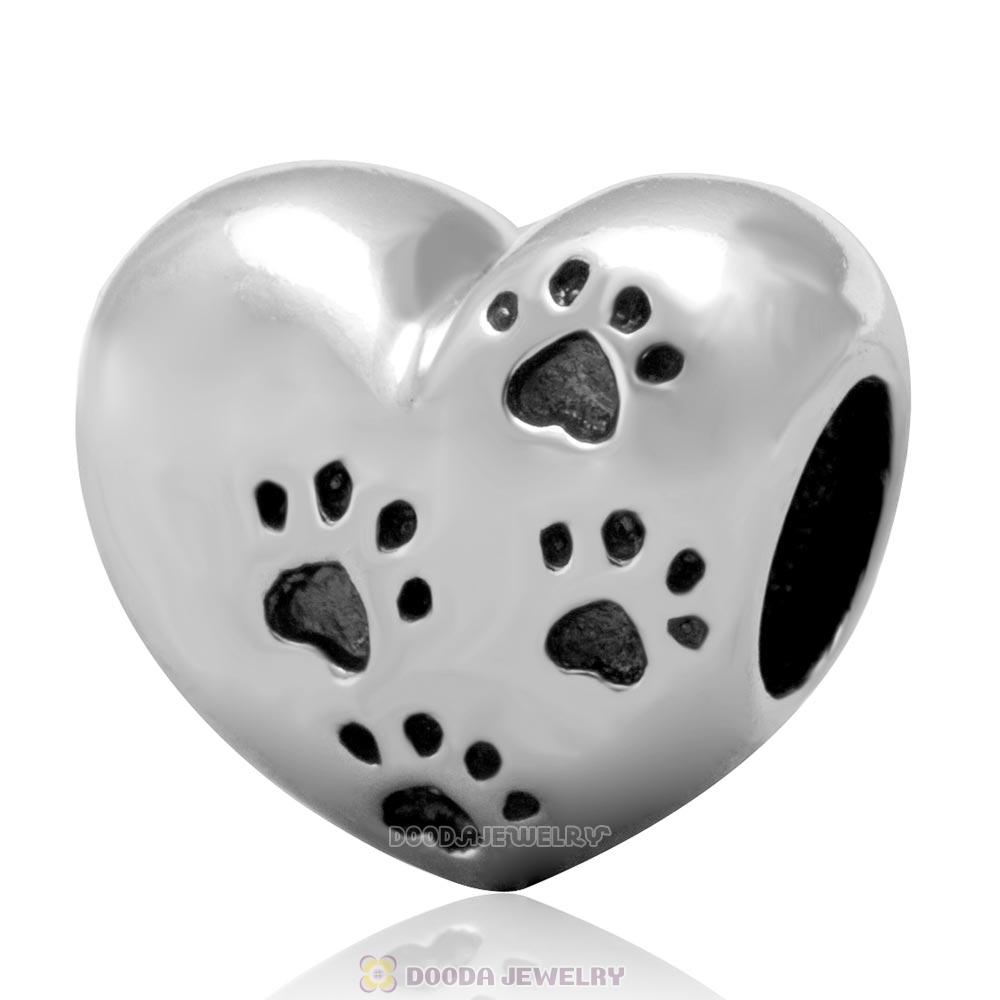 925 Sterling Silver My Sweet Pet Heart Charm Beads Wholesale
