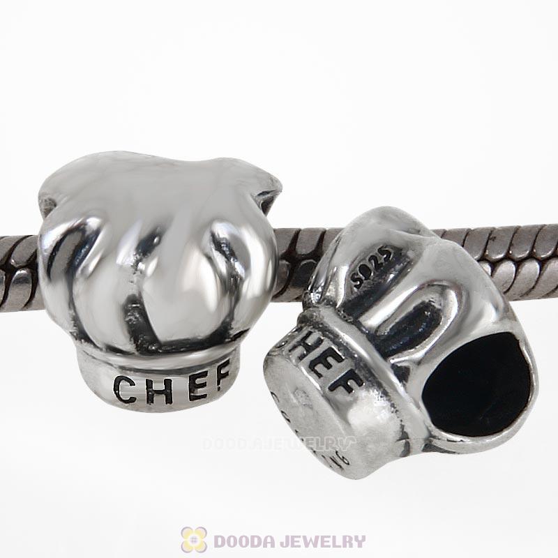925 Sterling Silver I love Cooking CHEF Hat Bead