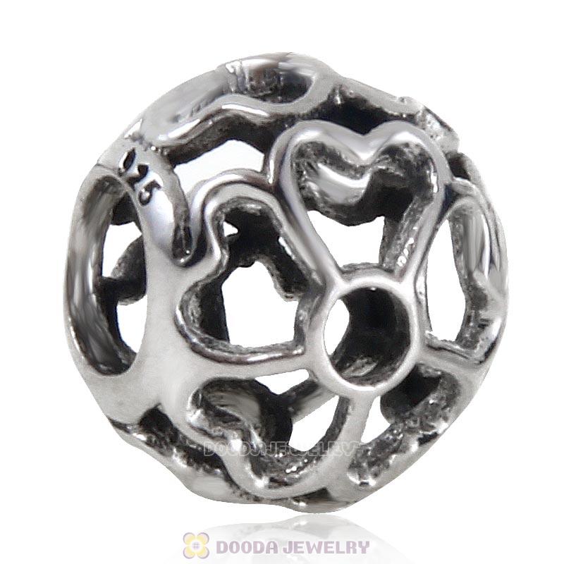 European Style 925 Sterling Silver Openwork Primrose Meadow Charm Bead