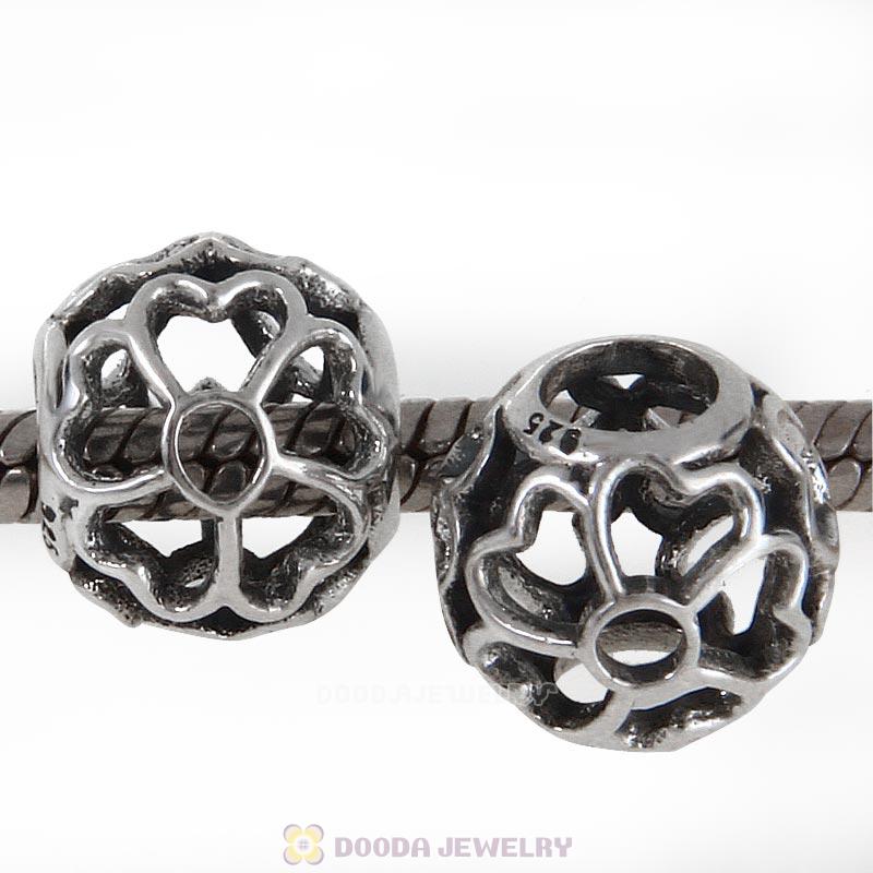 European Style 925 Sterling Silver Openwork Primrose Meadow Charm Bead