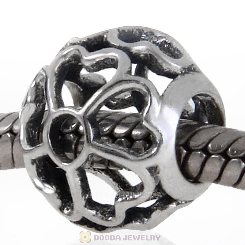 European Style 925 Sterling Silver Openwork Primrose Meadow Charm Bead