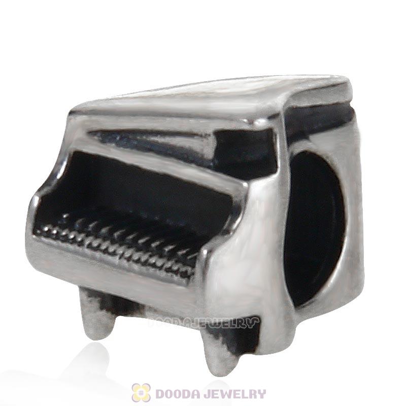 European 925 Sterling Silver Piano Charm Bead for Music Lovers