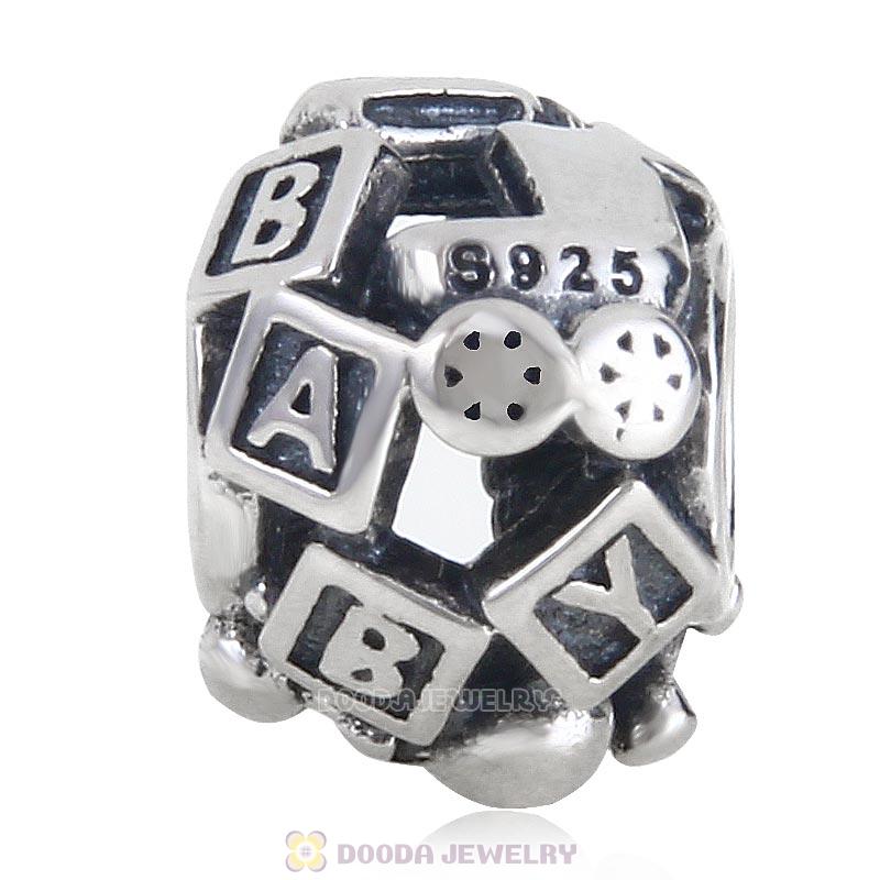 Barrel with Various Baby Items 925 Sterling Silver Bead