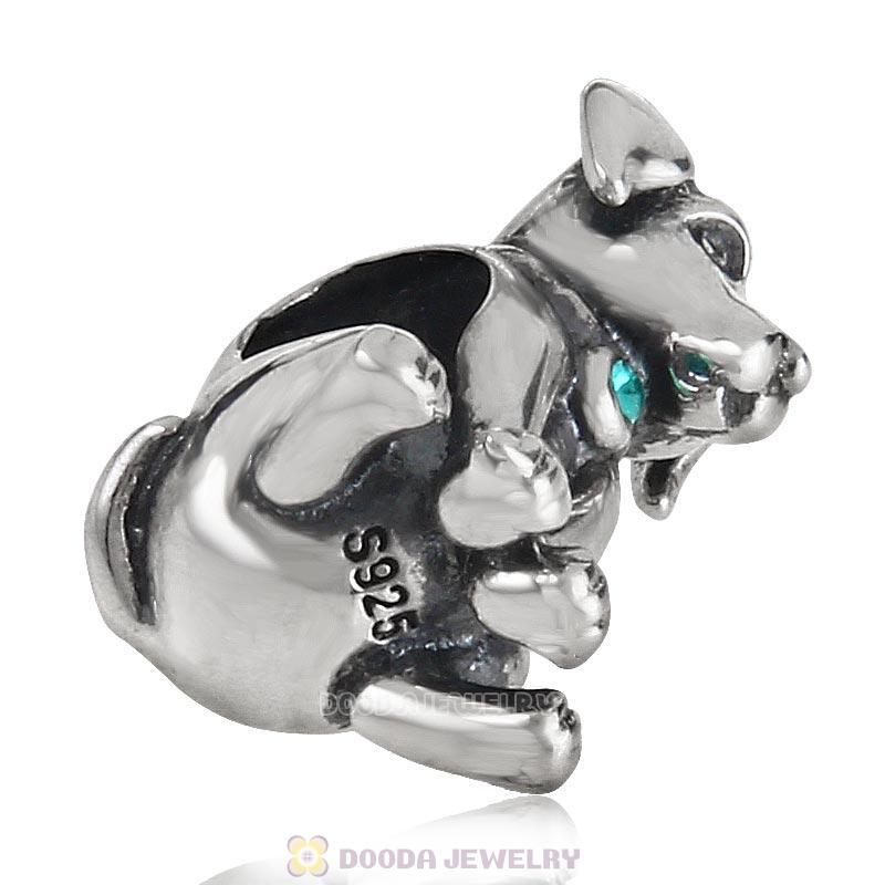 Dog Keep Home Charm 925 Sterling Silver Topaz Australian Crystal Initial