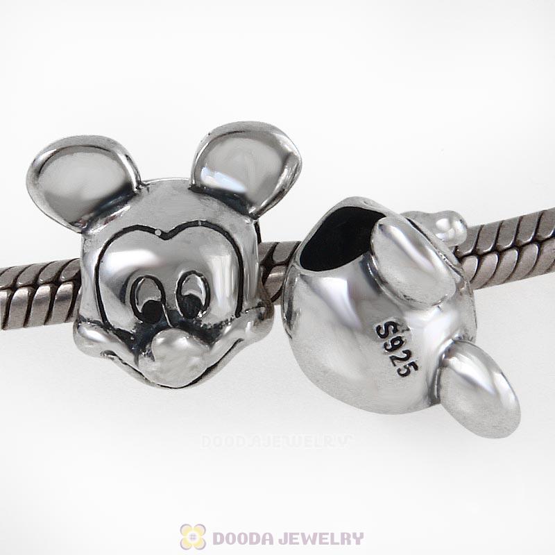 925 Sterling Silver Mickey Portrait Charm Bead 
