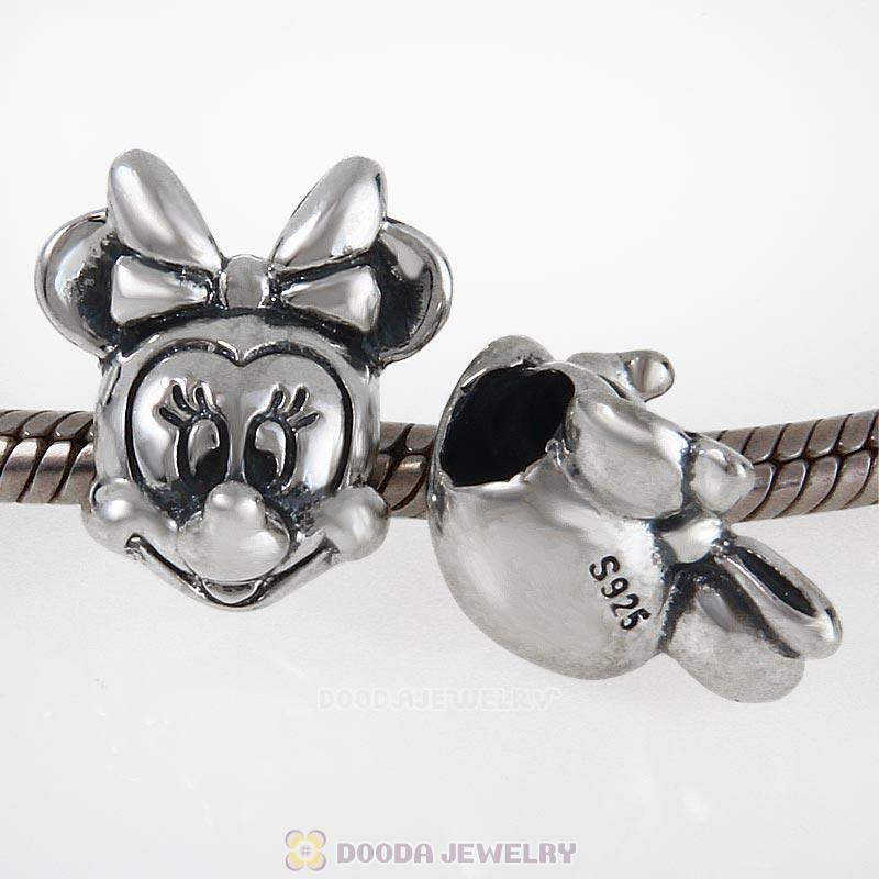 925 Sterling Silver Minnie Portrait Charm Bead 
