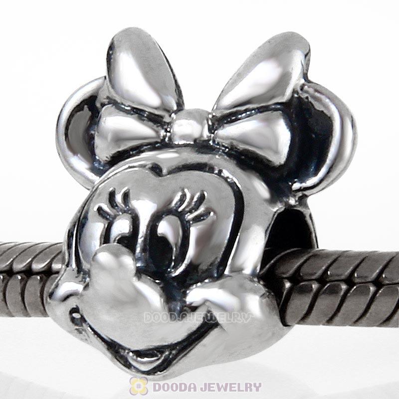 925 Sterling Silver Minnie Portrait Charm Bead 